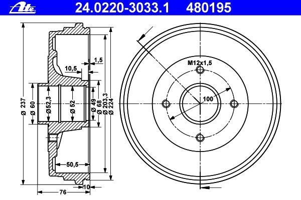 PAGID Brake Drum 105745178